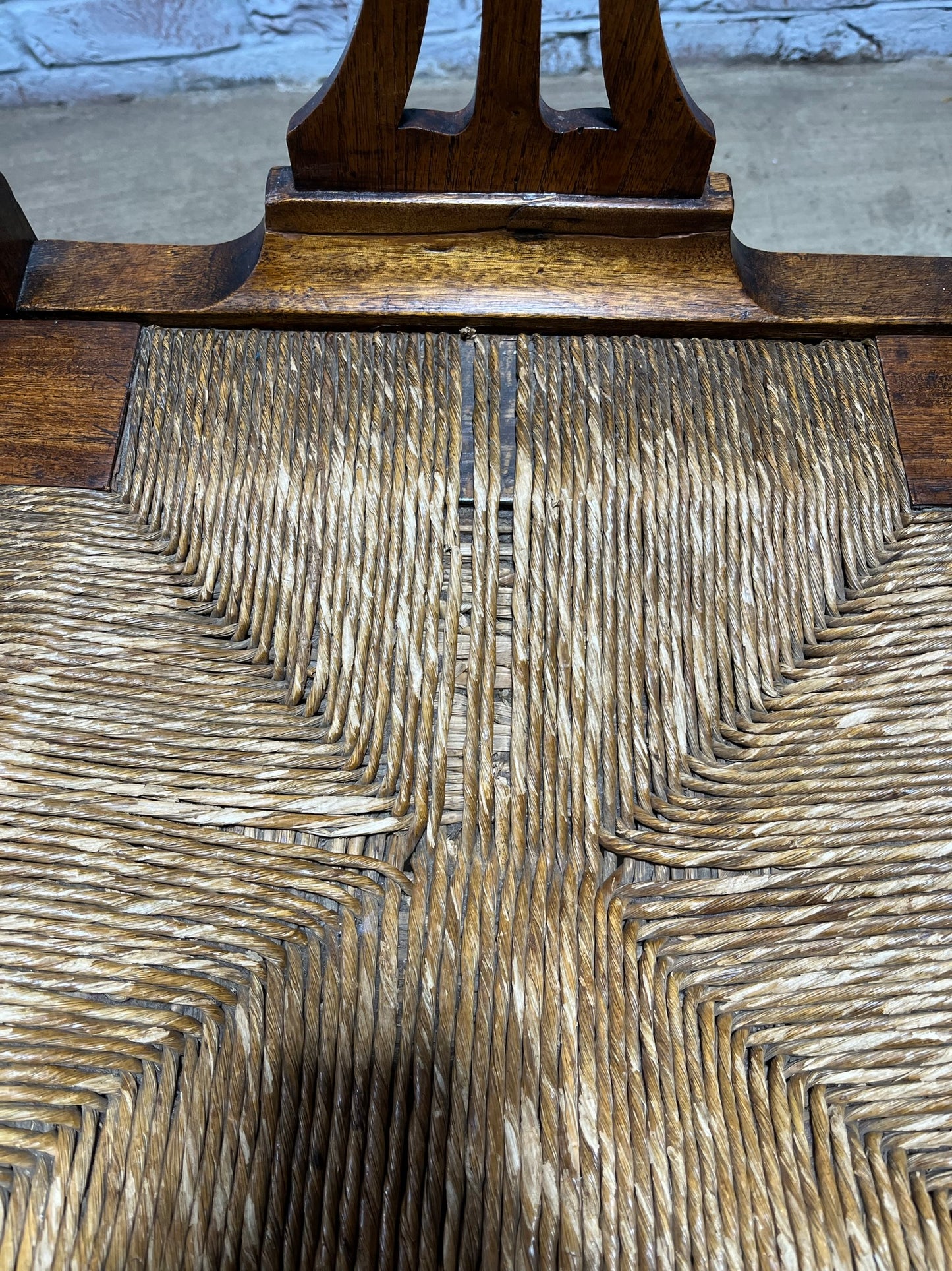 Early 19th century Georgian elm carver or open armchair.
