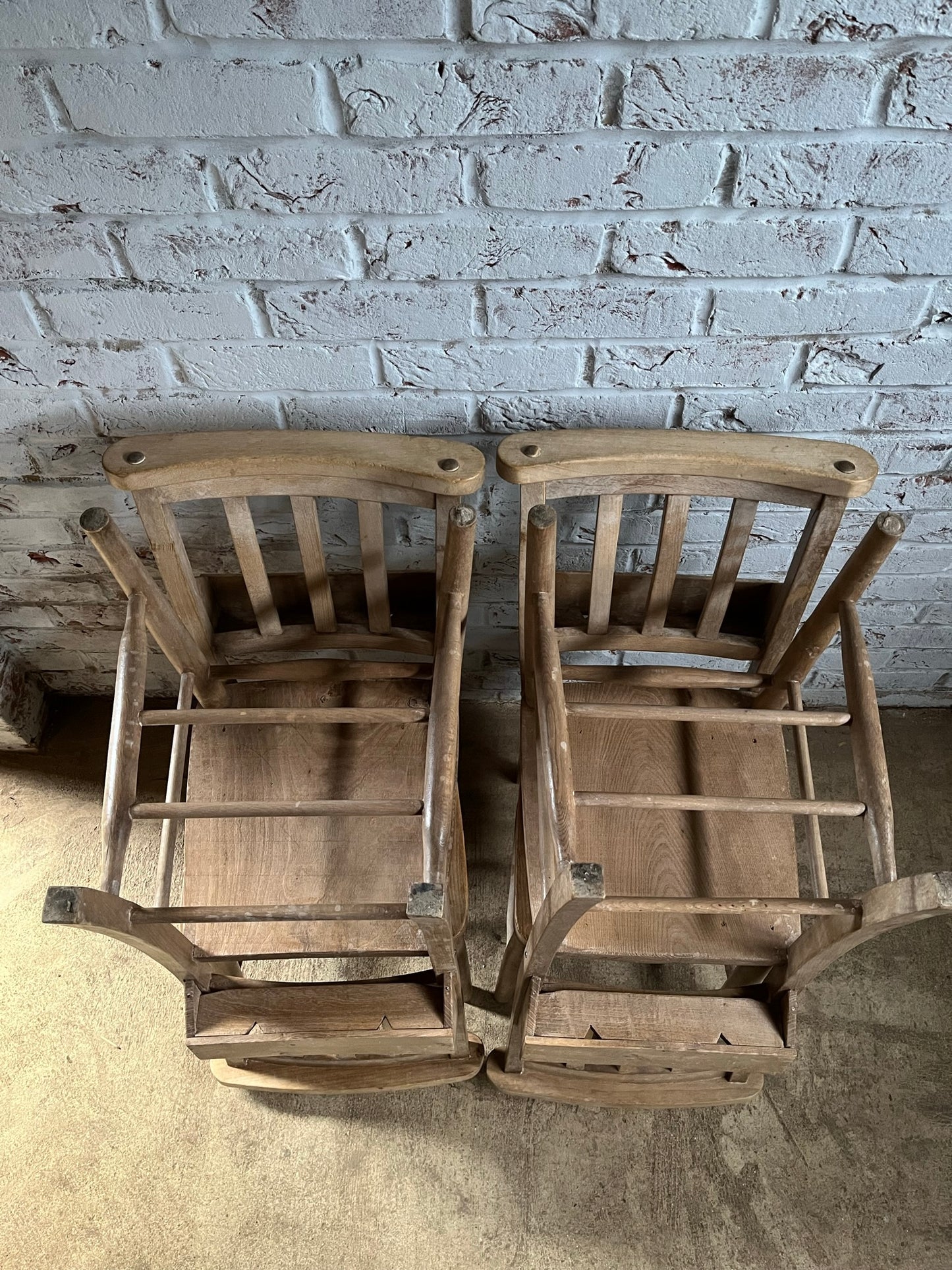 Set of 4 vintage  chapel chairs.