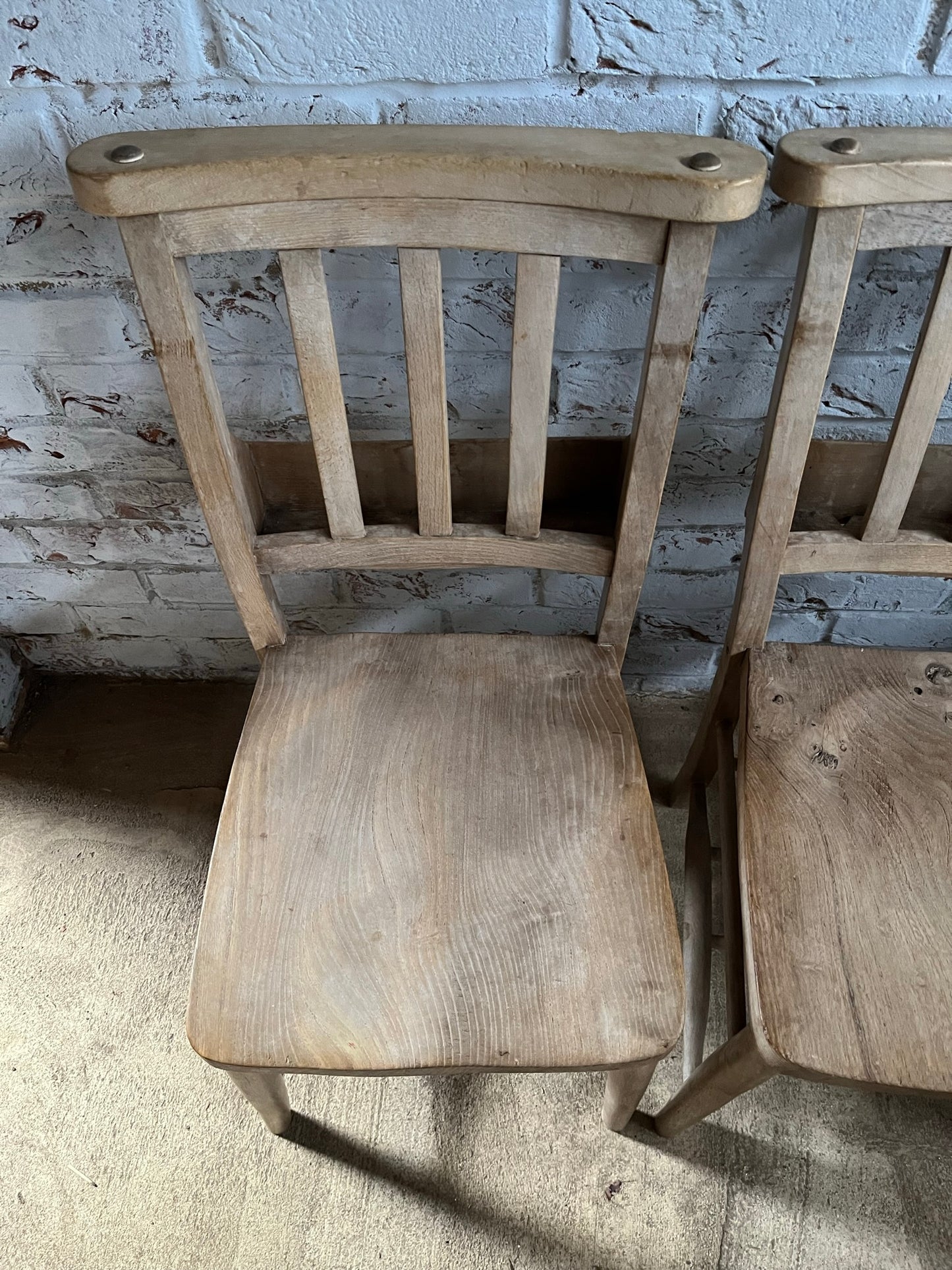 Set of 4 vintage  chapel chairs.