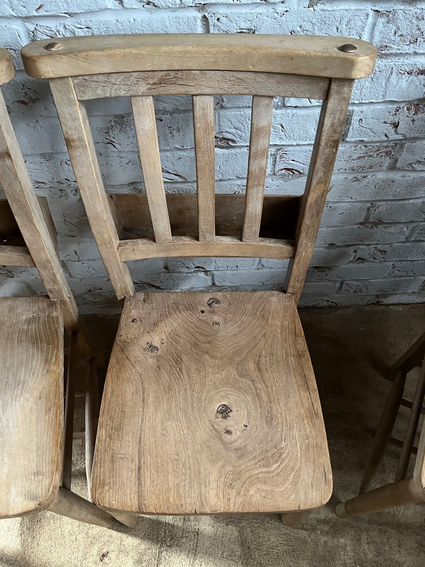 Set of 4 vintage  chapel chairs.
