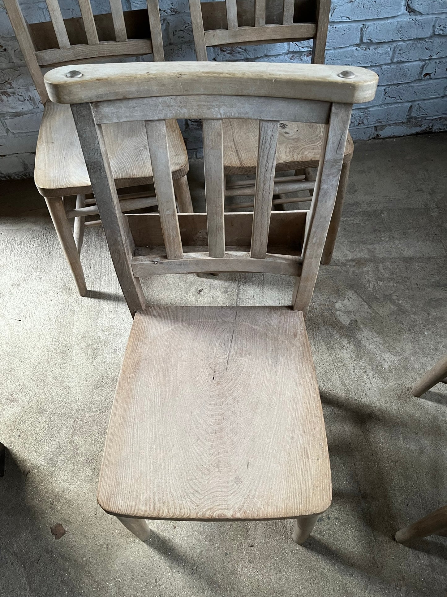Set of 4 vintage  chapel chairs.