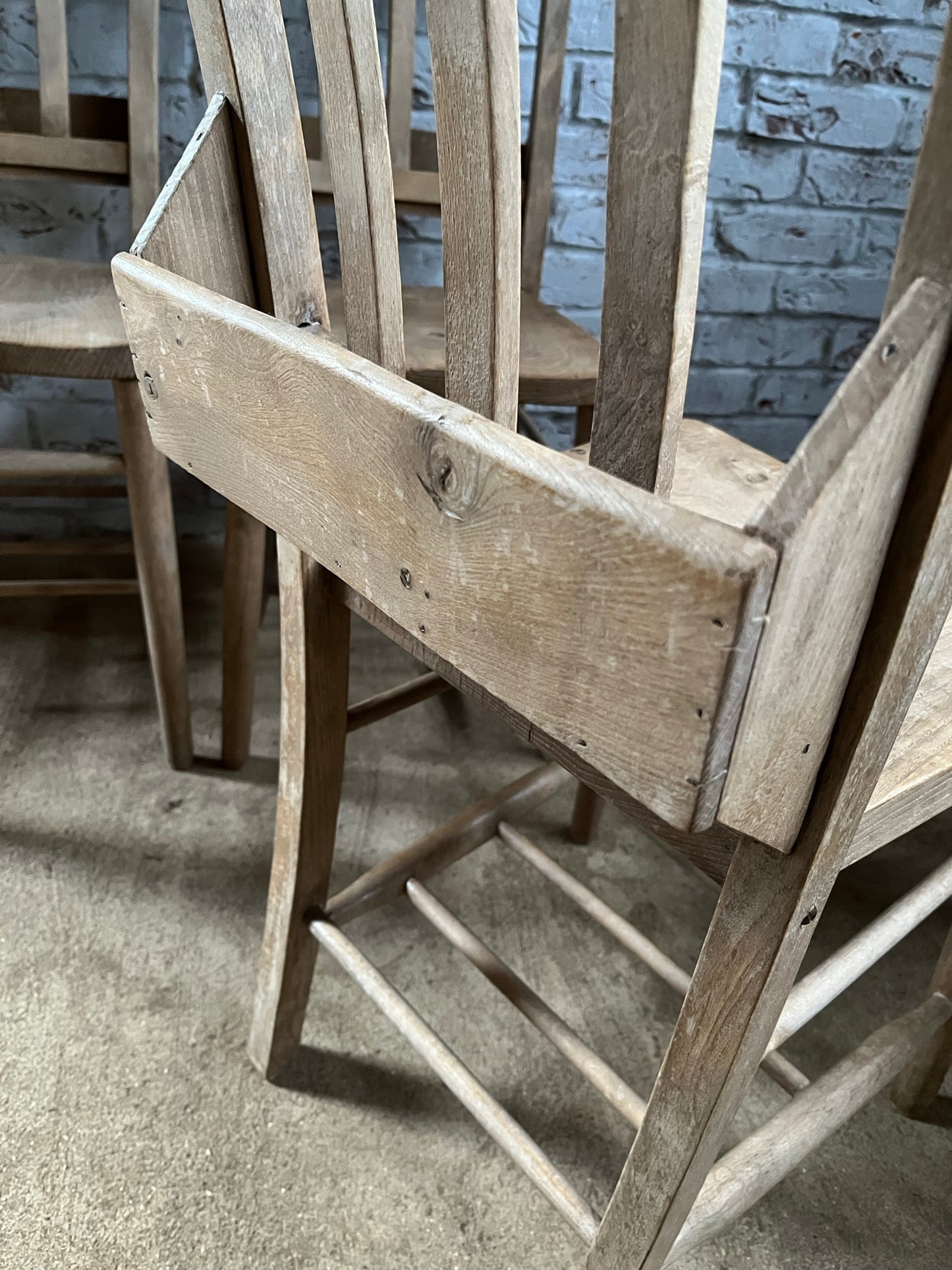 Set of 4 vintage  chapel chairs.
