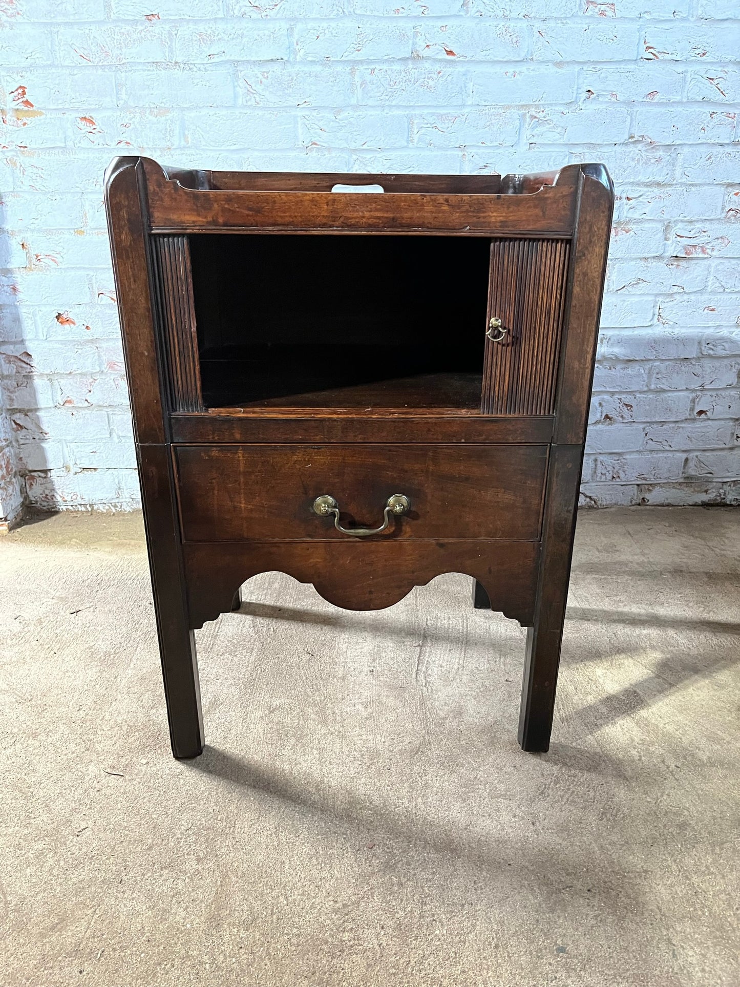A good large George III nightstand or bedside table.