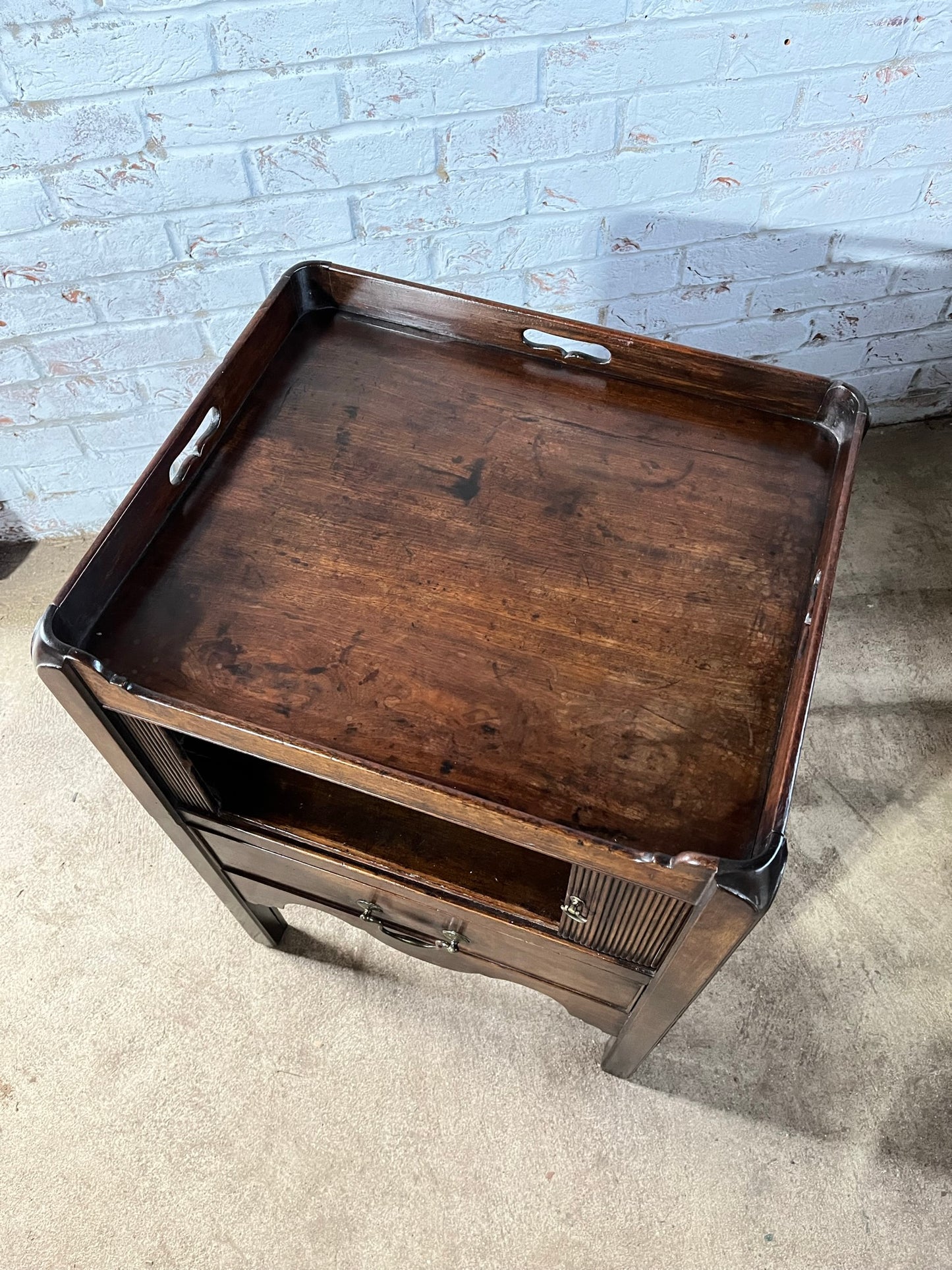 A good large George III nightstand or bedside table.
