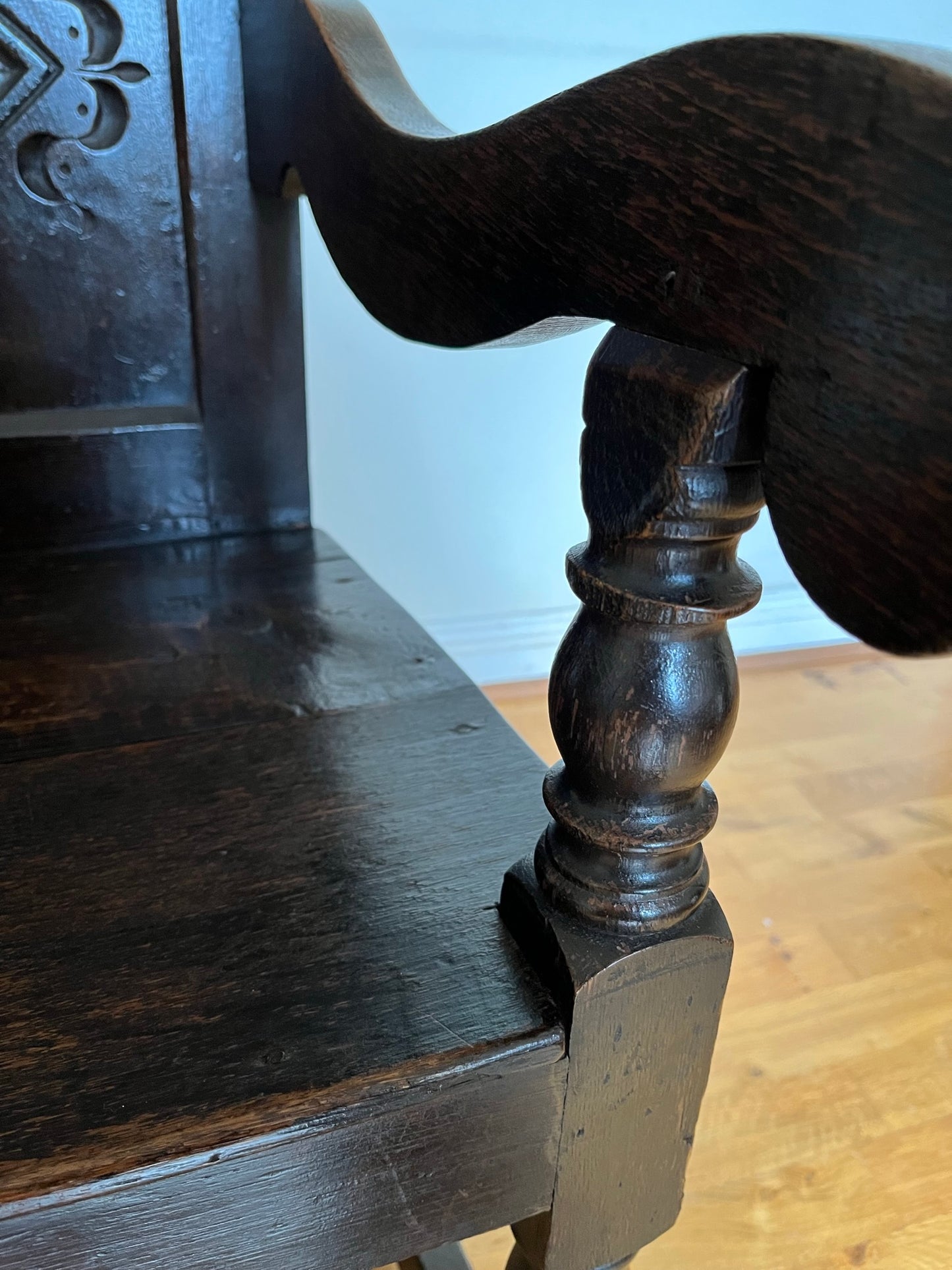 A large oak Wainscot chair.