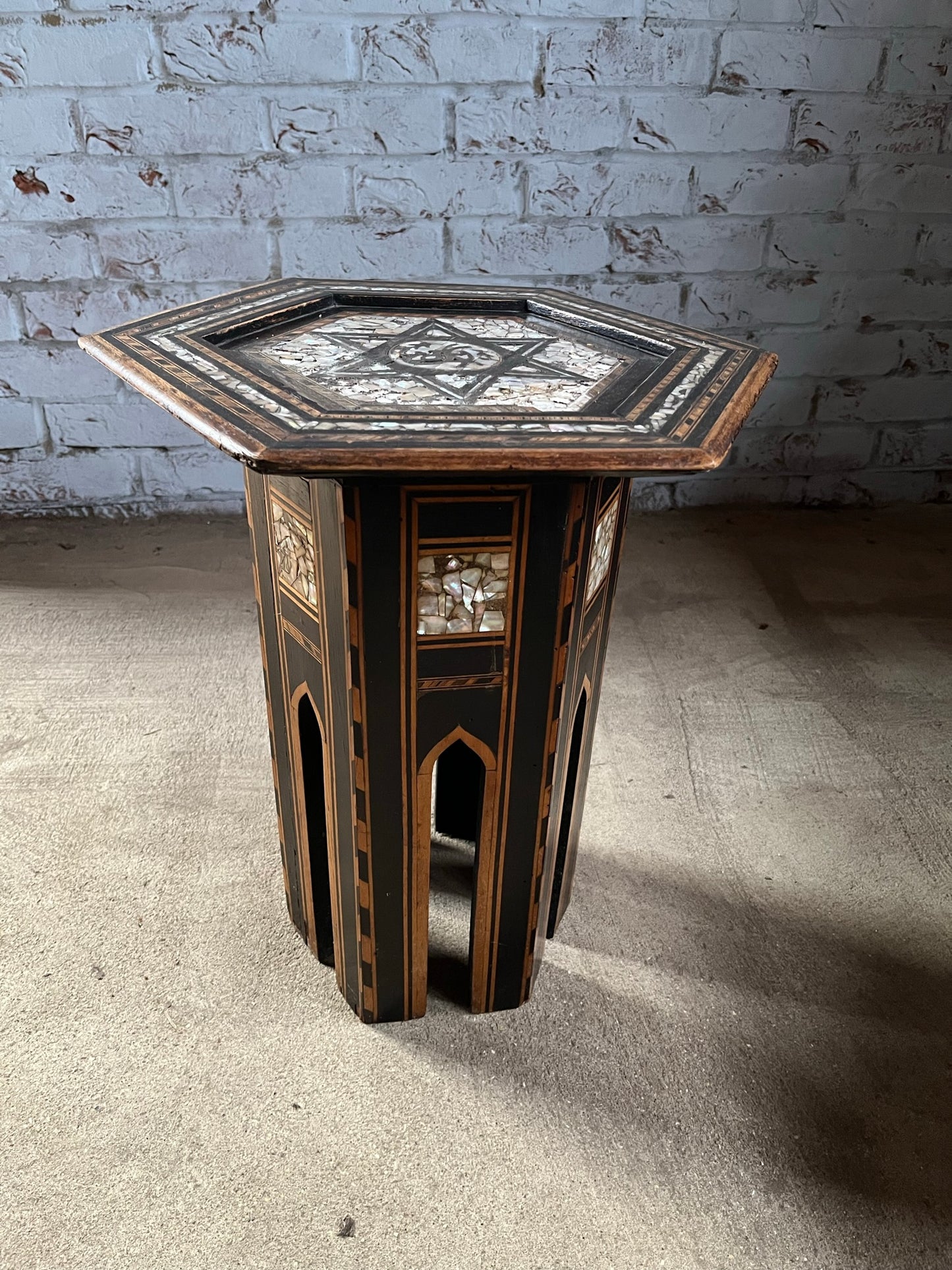 Antique Moorish occasional table, late 19th/early 20th century.