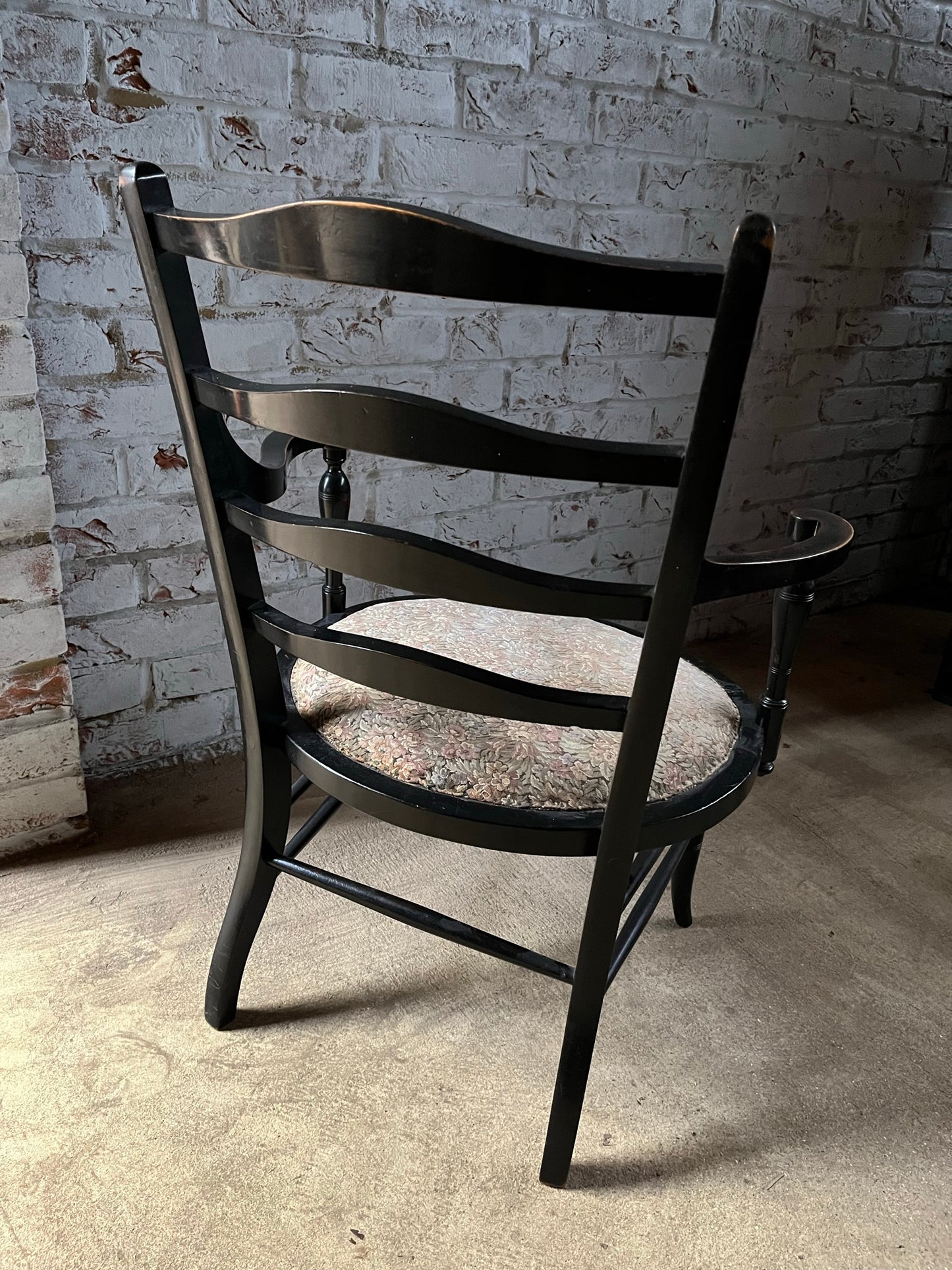 Aesthetic movement low ebonised chair.