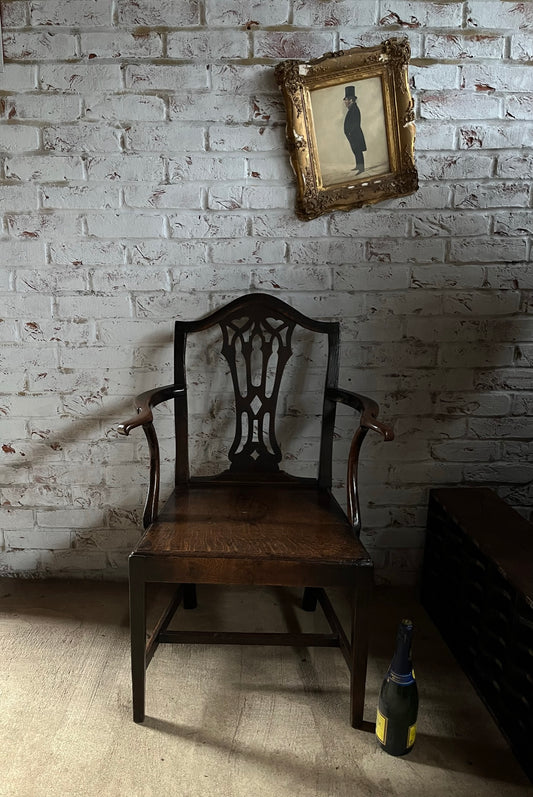 Georgian country oak armchair.