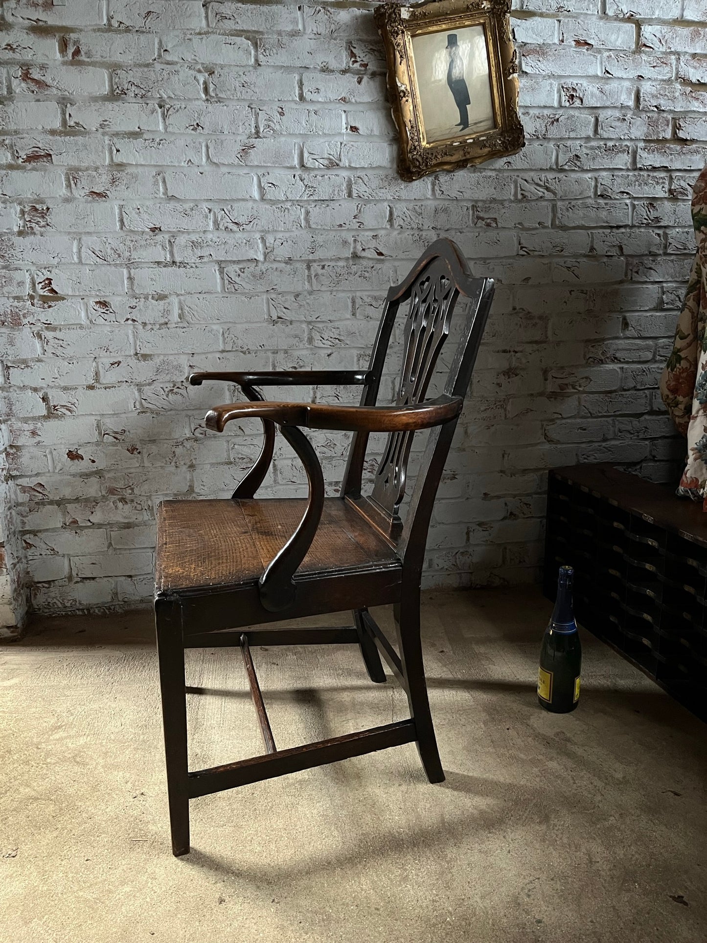 Georgian country oak armchair.