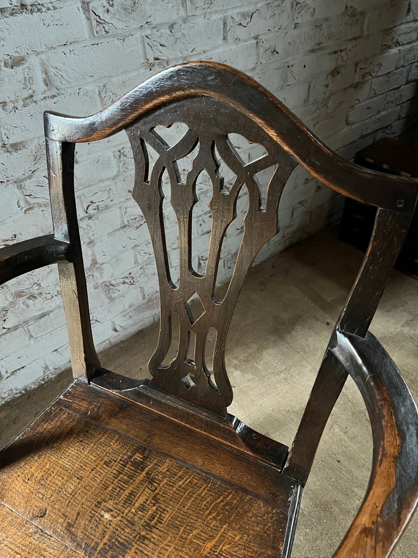 Georgian country oak armchair.