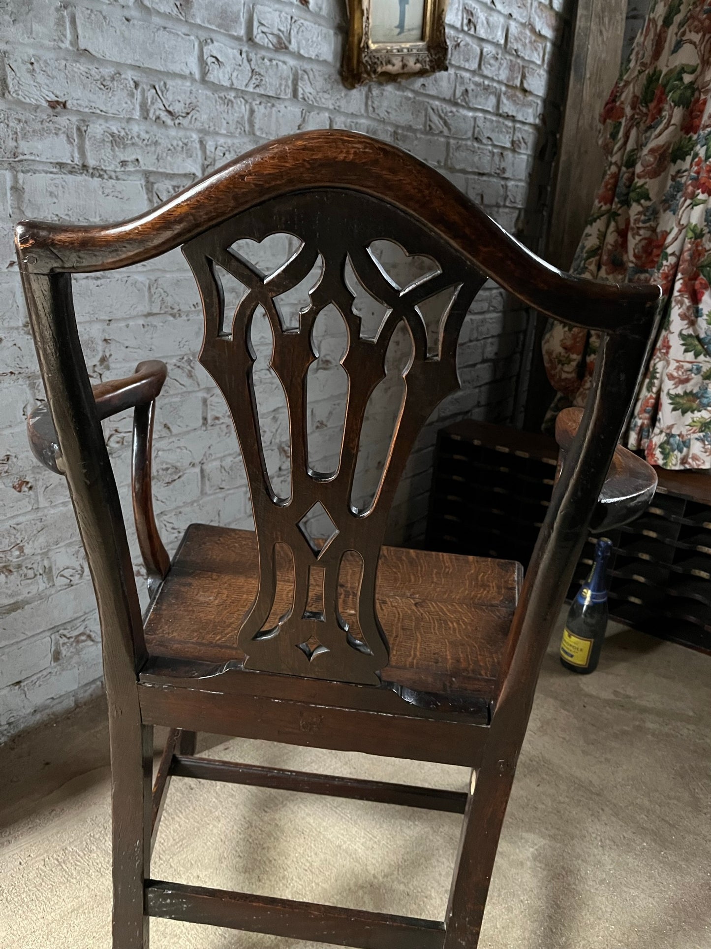 Georgian country oak armchair.