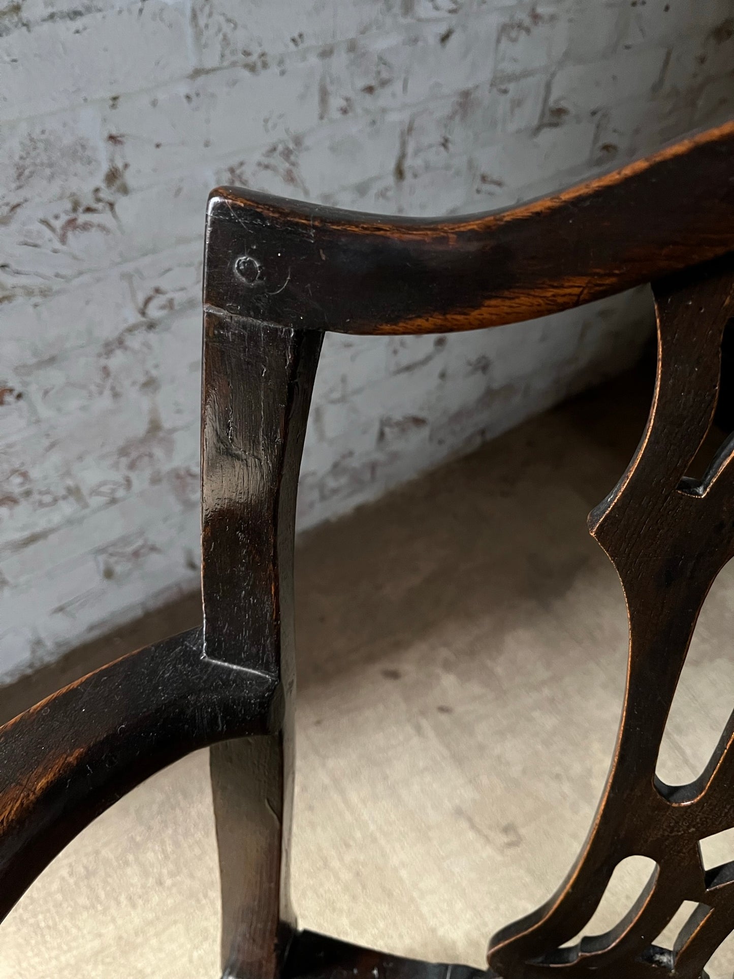 Georgian country oak armchair.