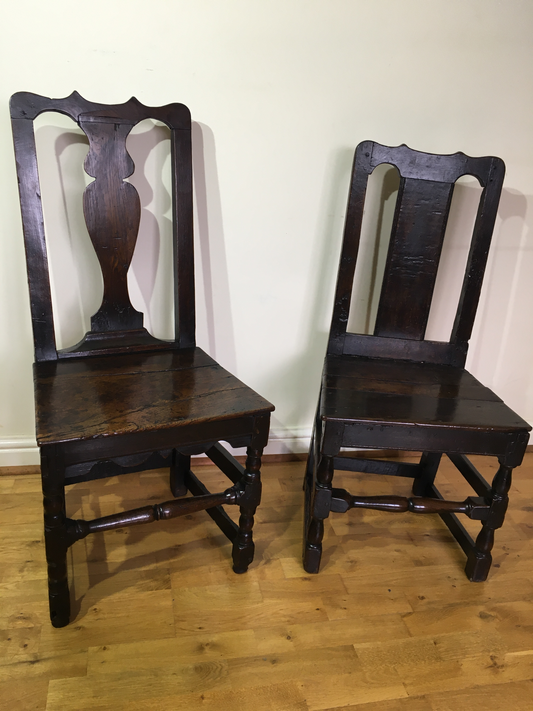 Two 17th/18th century country made chairs.