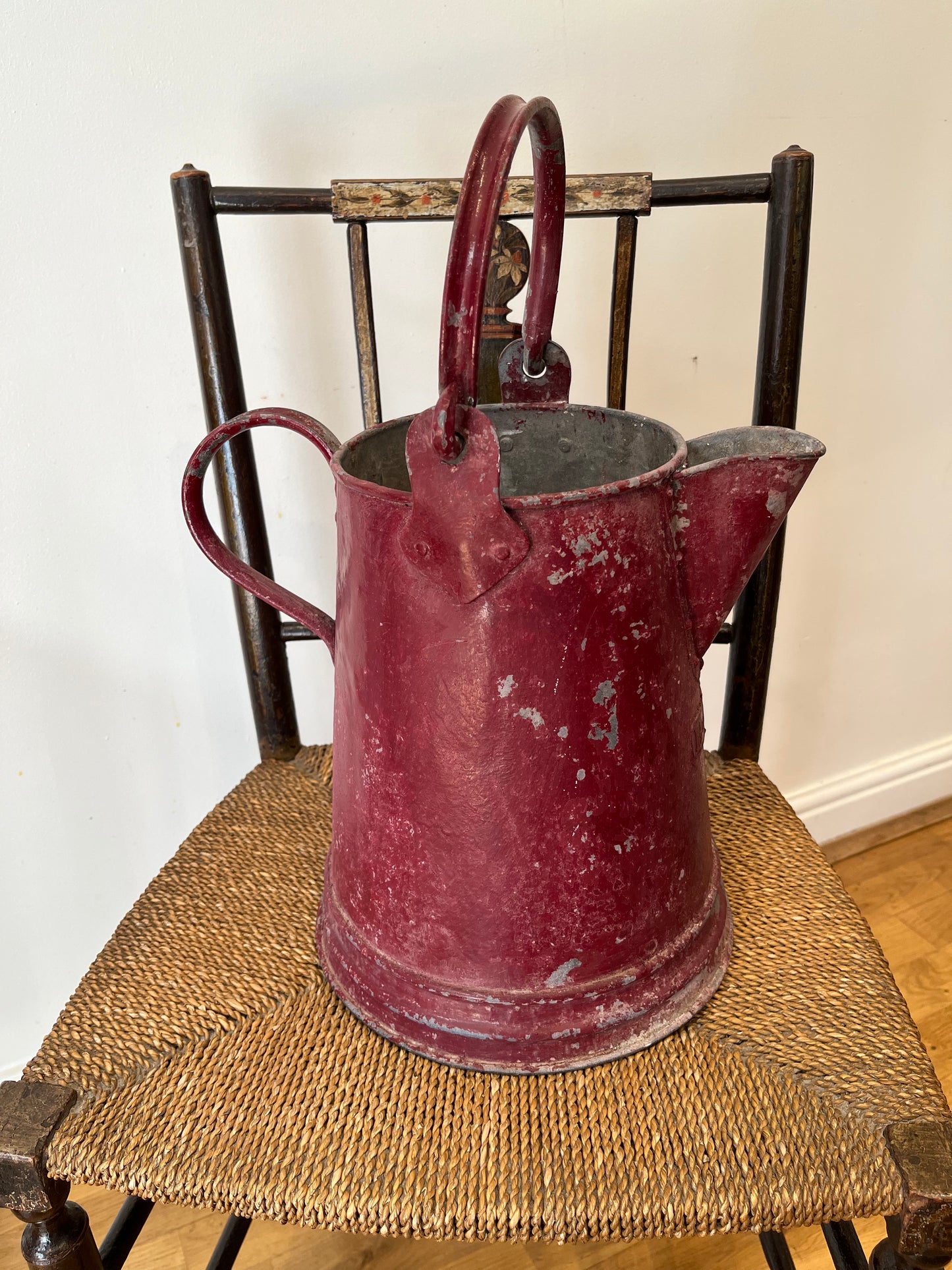 Large painted galvanised jug