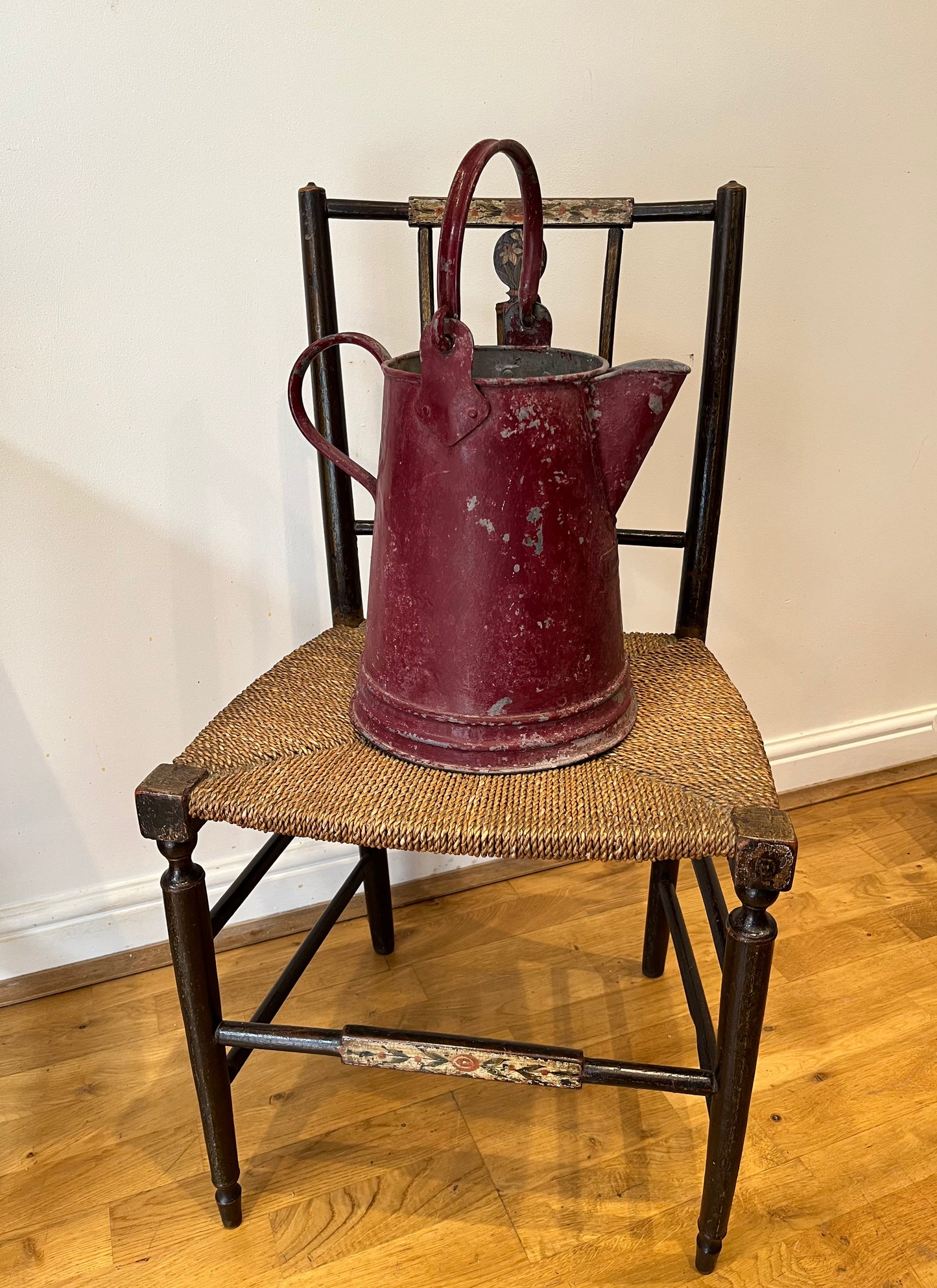 Large painted galvanised jug