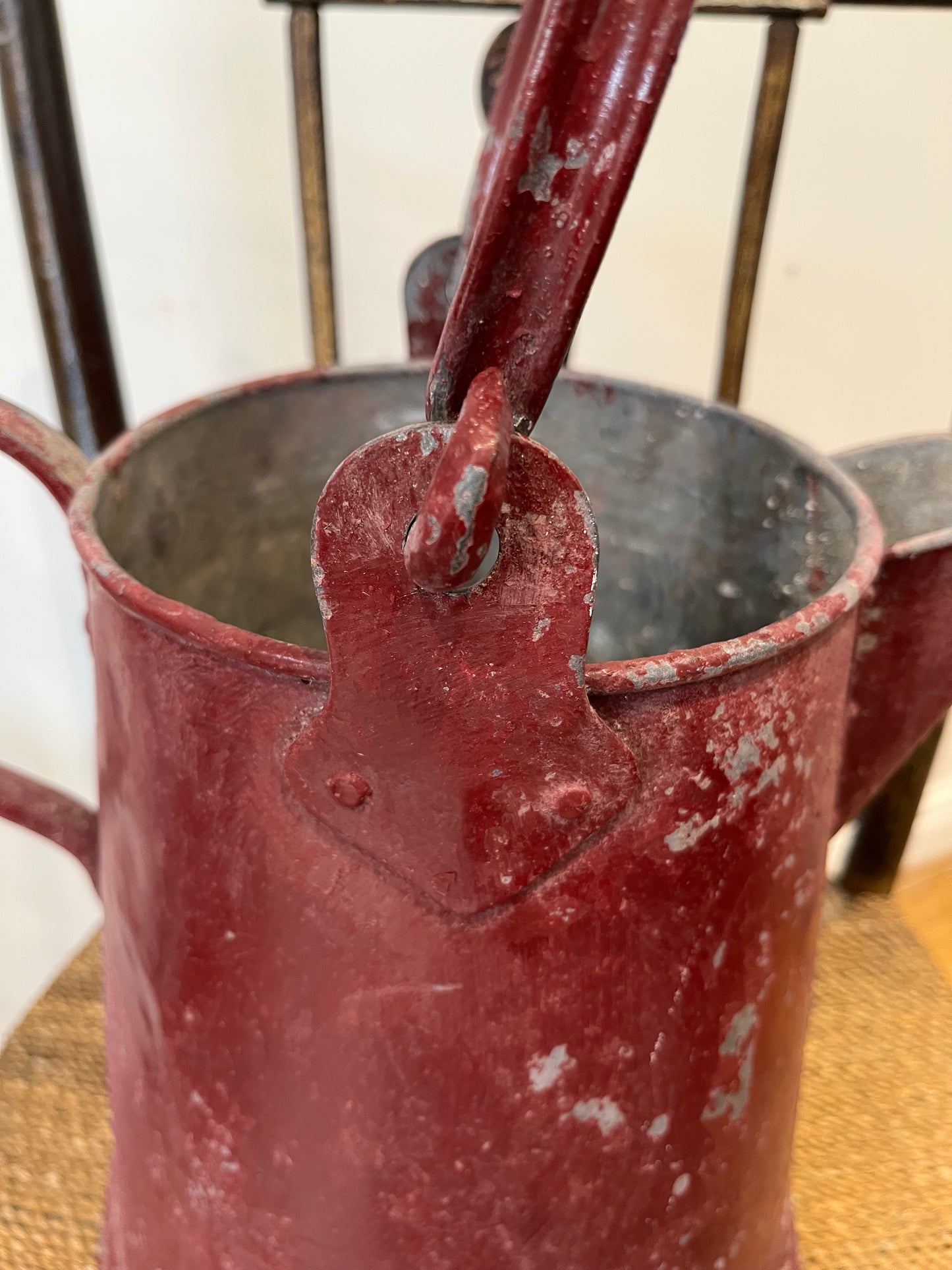 Large painted galvanised jug