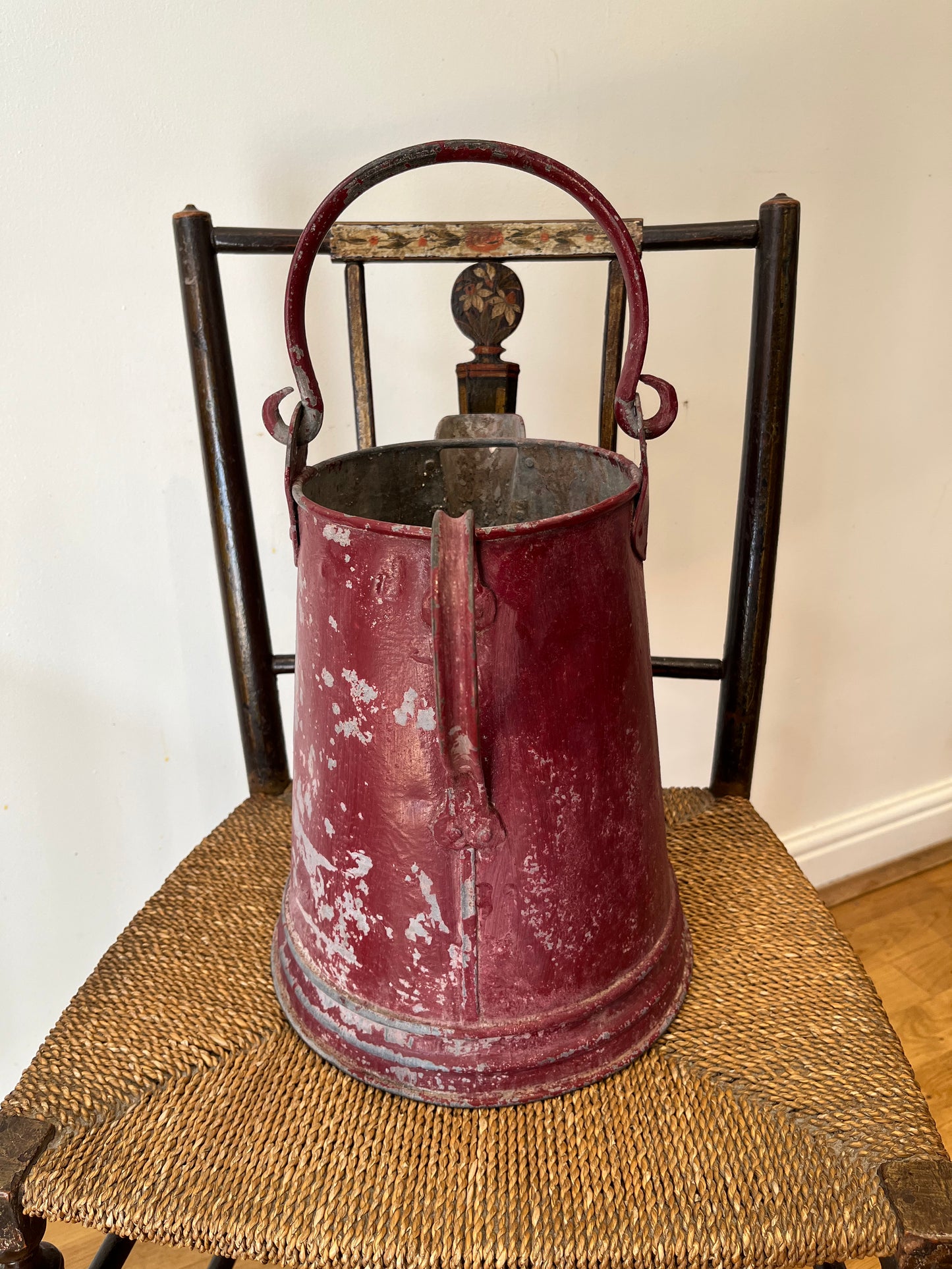 Large painted galvanised jug