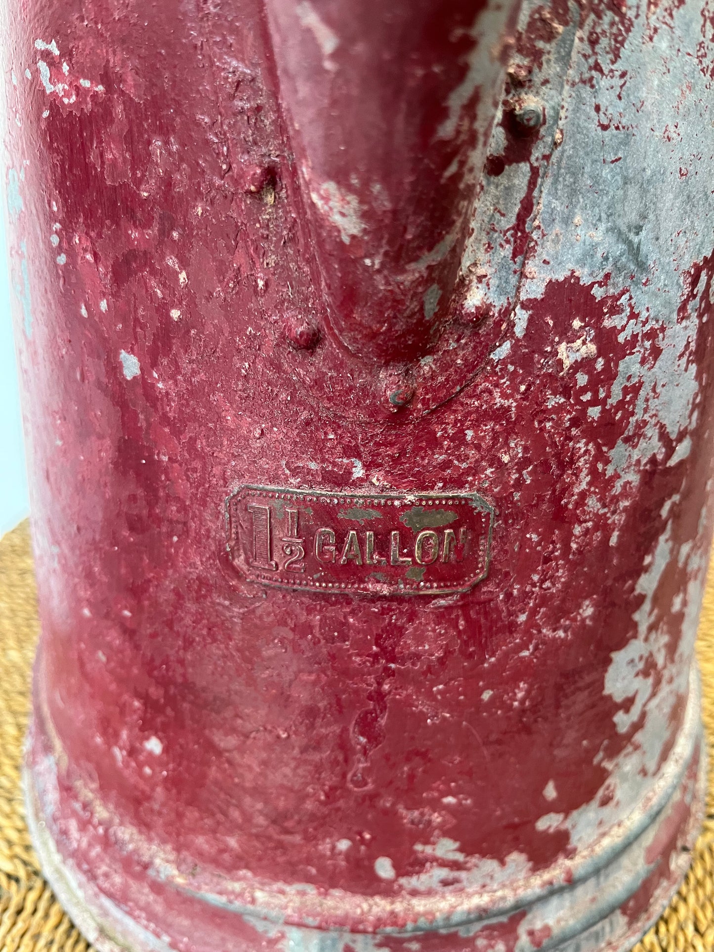 Large painted galvanised jug
