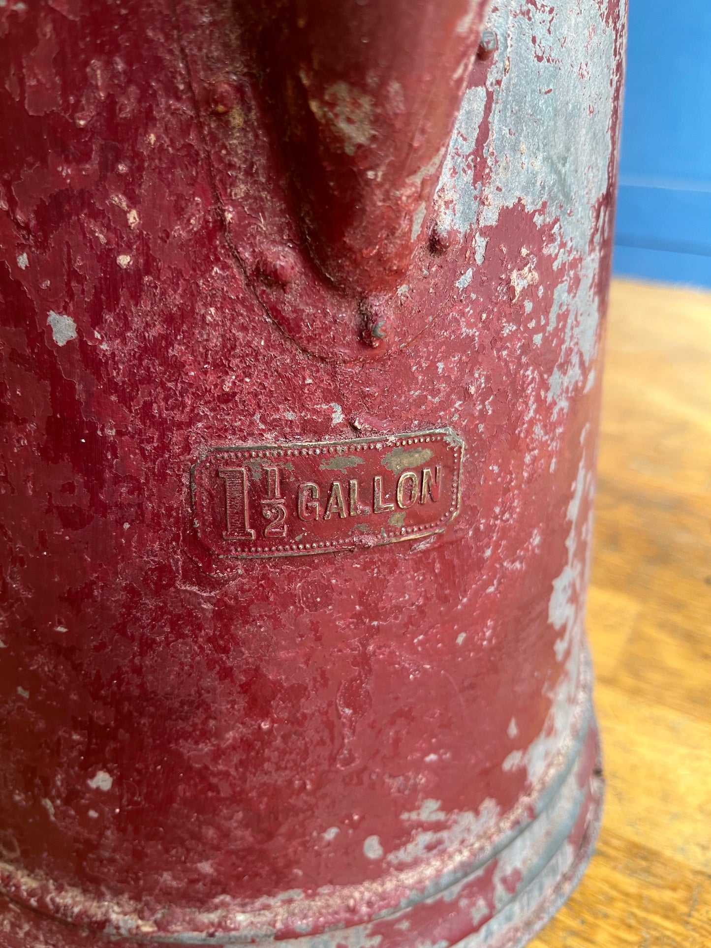 Large painted galvanised jug