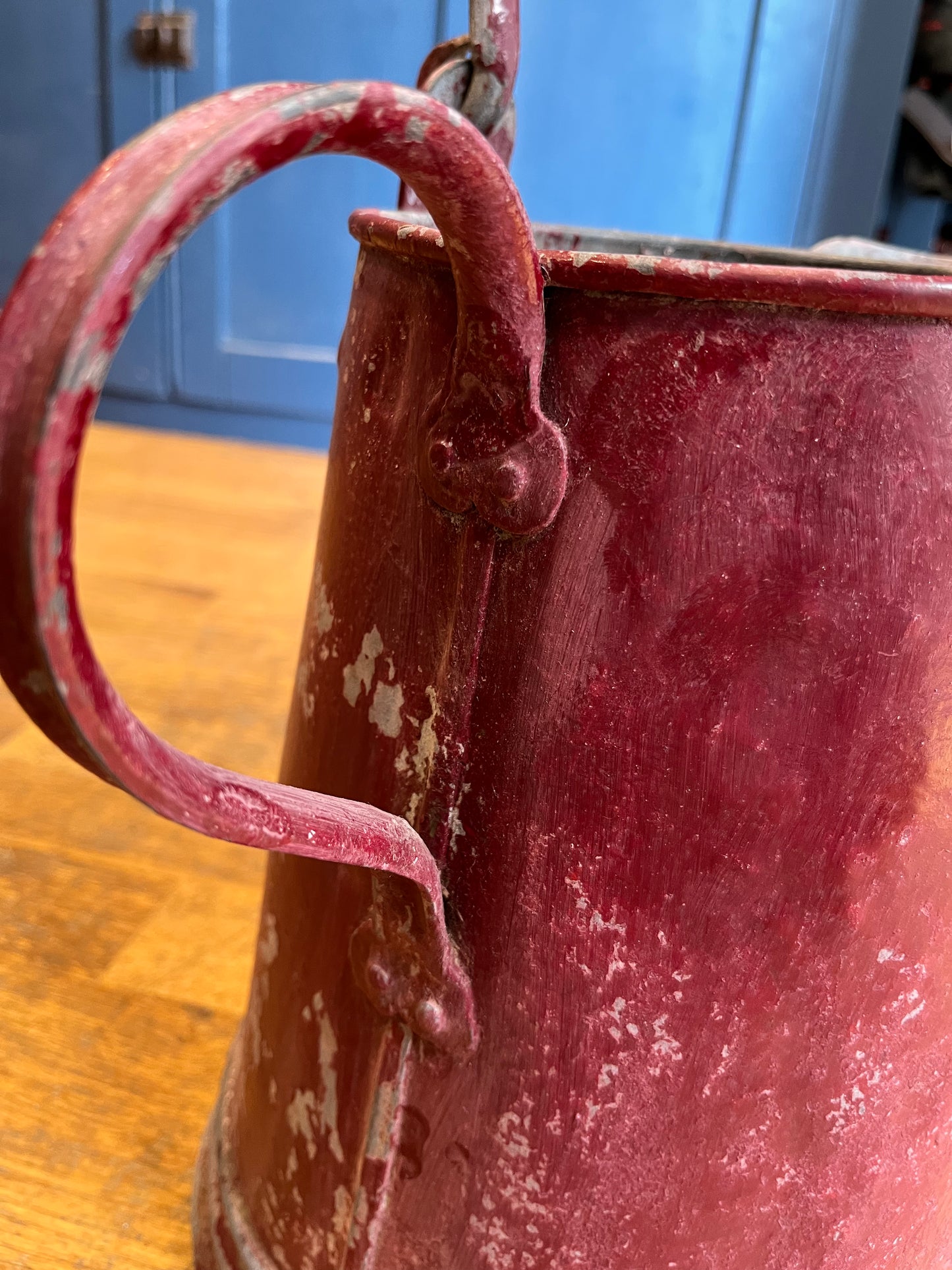 Large painted galvanised jug